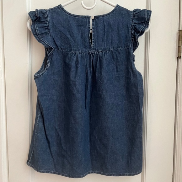 J. Crew Factory | Chambray pleated ruffle top - Picture 3 of 5